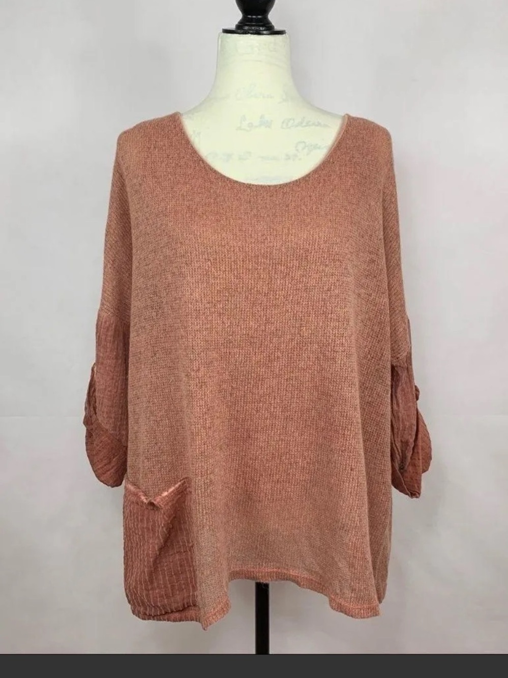 Belle France Made In Italy Dusty Rose Knit Sweater Size M